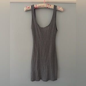 Like New - Reformation Black and White Striped Backless Mini Dress